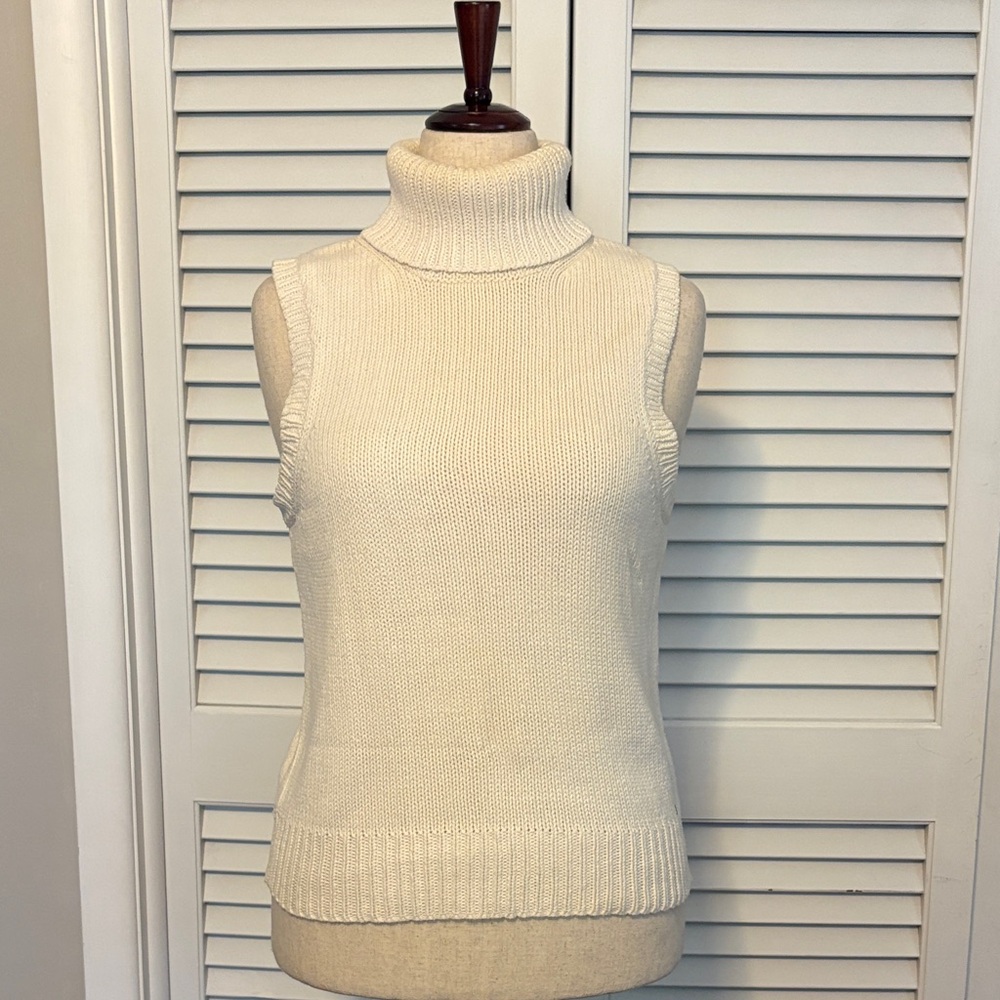 Michael Kors Sleeveless Turtleneck Sweater - Cream